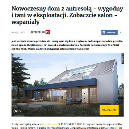 Nowoczesny dom z antresolą