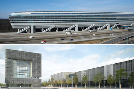 Powstające w ramach zrównoważonej produkcji certyfikowane produkty firmy Hörmann wykorzystywane są w innowacyjnych projektach budowlanych, takich jak „The Squaire” we Frankfurcie (zdjęcie na górze) czy budynek Thyssen Krupp w Essen (zdjęcie poniżej).